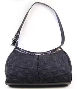 Vera Bradley Vintage Vegan Leather and Quilted Cloth Black Ladies Purse - Picture 1 of 4