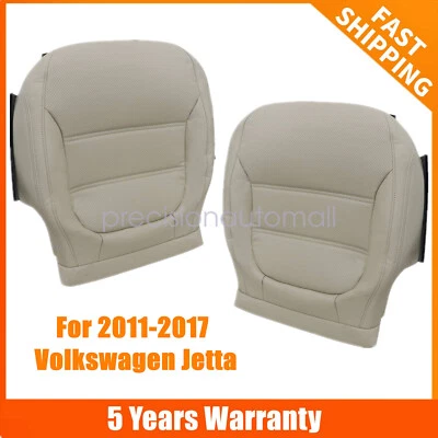 2x Cubierta de asiento de cuero perforada inferior delantera tostada para Volkswagen Jetta 2011-2017 Foto 1 de 4