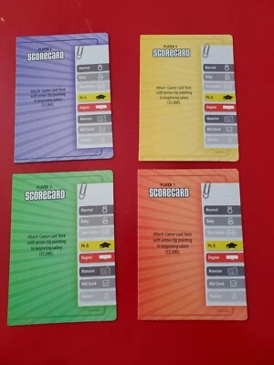 The Game Of Life Twists & Turns Replacement Parts Pieces 4 SCORECARDS Score Card - Image 1 of 4