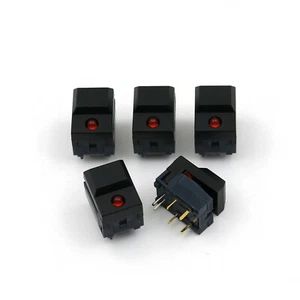 5Pcs Black PB86-A1 6Pin Red LED Momentary SPDT PCB Square Push Button Switch - Picture 1 of 6