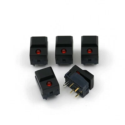 5Pcs Black PB86-A1 6Pin Red LED Momentary SPDT PCB Square Push Button Switch - Image 1 of 4