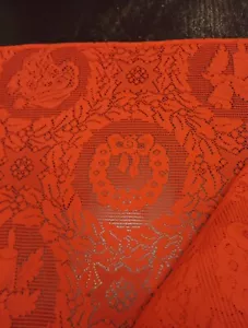 SALE! EUC Fine Red Crochet Table Linen Christmas Holidays Red Lace! - Picture 1 of 6
