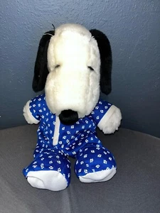 Kohls Cares Peanuts Snoopy in Blue Paw Print Pajamas 15" Plush Stuffed Animal - Picture 1 of 3