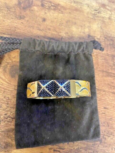 Michael Kors Bracciale Pitone In rilievo Tono Oro con Piramidi Cristallizzate