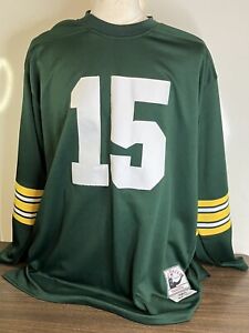 Vintage Mitchell Ness 2XL 1969 Throwback Bart Starr Packers Jersey #15 Green Bay