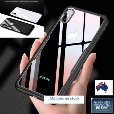 iPhone X XS MAX XR 7 8 Plus Shockproof Case Hybrid Toughened Glass for Apple - image 1 of 4