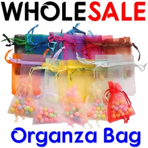 25 & 50 Organza Bags Wedding Party Favour Gift Candy Jewellery Pouch Large Small - Picture 1 of 13