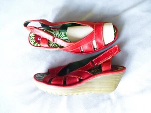 Fly London Sandalen Wedges Gr. 40 rot echtleder - Bild 1 von 4