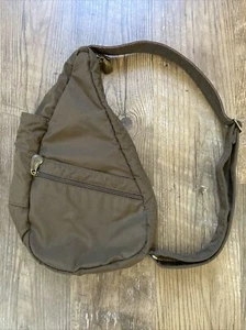 Ameribag Healthy Back Sling Bag Crossbody Brown Nylon Zips Pockets - Picture 1 of 7