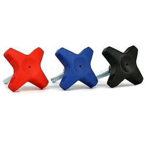 Sterngriffschraube M10x60 ➔ rot, blau, schwarz | Trailer Kreuzgriff Sterngriff - Bild 1 von 7