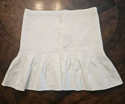 Minifalda corta H&M súper elástica blanca acampanada mediana dividida ceñida al cuerpo NUEVA Foto 1 de 4