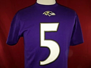 Flacco #5 Baltimore Ravens Majestic Purple T-Shirt Medium - Picture 1 of 10