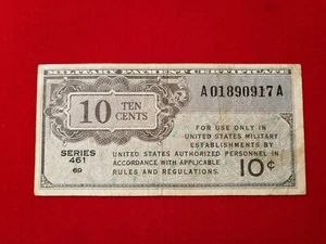 Etats-unis / USA 10 Cents MILITARY PAYMENT CERTIFICATE 1946 Pick M2 - TB / F - Imagen 1 de 2