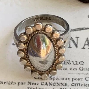 Vintage Sterling Silver Modernist Flower Ring Size 5-1/2 - Picture 1 of 5