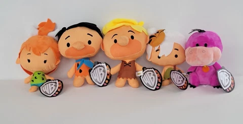 The Flintstones Set of 5 Fred Barney Dino Plush 6" Doll Figure Movie  Chibi NEW Cover