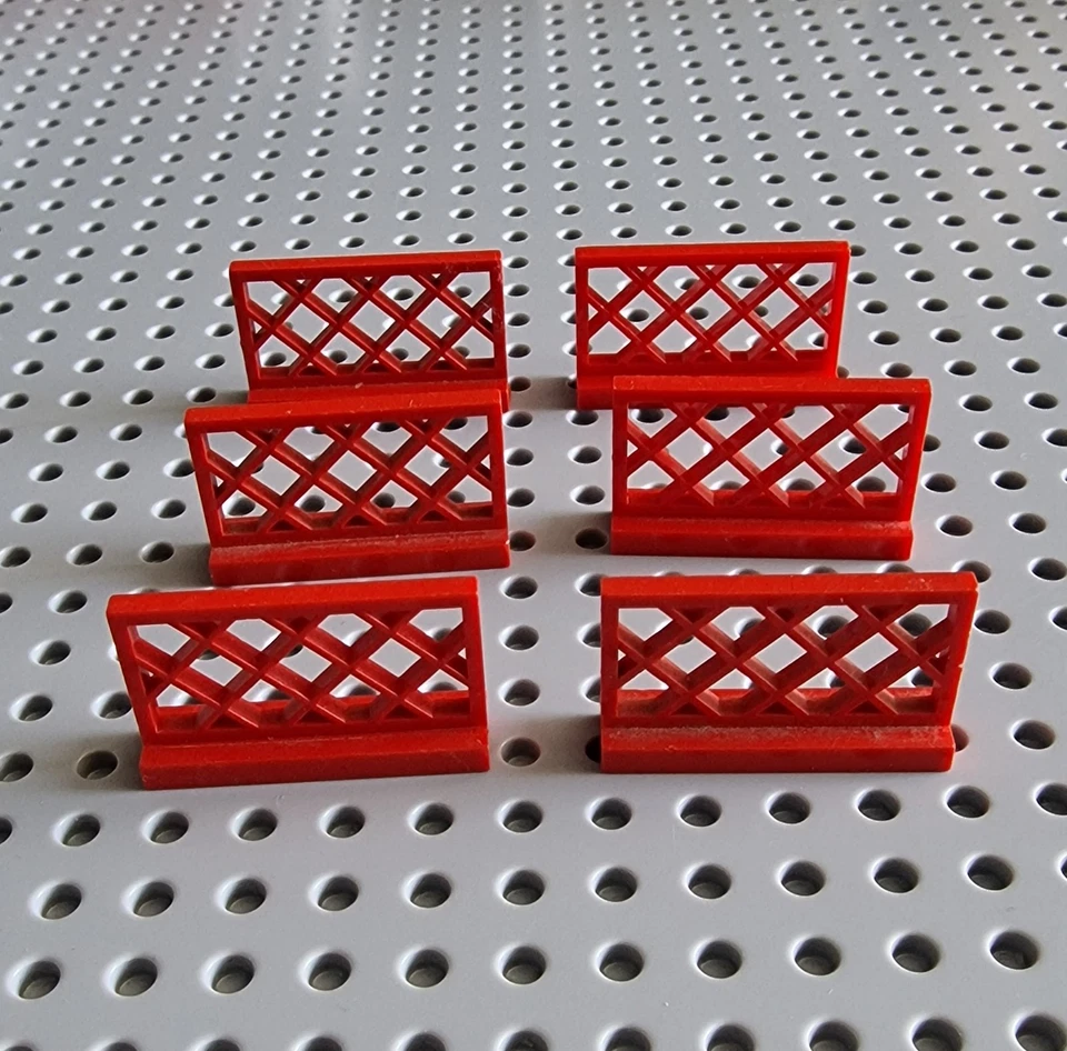 Lego Zaun Gitter Absperrung Rot 8 Stück City System 3185 A114 - Bild 1 von 1