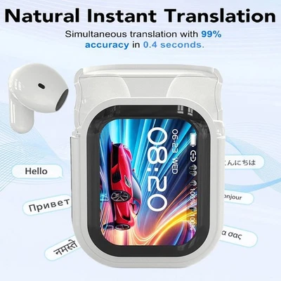 144 Sprachen AI Übersetzer Kopfhörer Echtzeit live Übersetzungsgerät Weiß - Bild 1 von 4