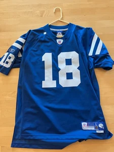 Vintage Reebok Trikot genäht Peyton Manning #18 Colts Herren LARGE blau NFL EUC - Bild 1 von 7