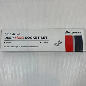 Snap-on 212SFSMY 12 Pc 3/8 Dr 6Pt Metric Flank Dr Deep Socket Set USA - Picture 1 of 6