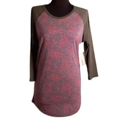 LuLaRoe размер S Рэнди бейсбол футболка верхний 3/4 реглан рукава эластичной форал новый - Изображение 1 из 4