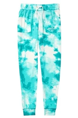Justice Girls Joggers Aqua 12/14 Tie Dye Acogedor Suave Elástico Cintura Bolsillos Logo Foto 1 de 4