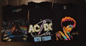 Pink Floyd AC/DC Jimi Hendrix klassische Rock'n'Roll T-Shirts Small SIE ERHALTEN ALLE 3 - Bild 1 von 5