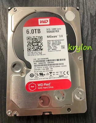 Western Digital Red 6TB SATA HDD WD60EFRX CMR Bad Sectors S.M.A.R.T Data - Image 1 of 4