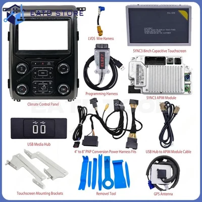 Fit for Ford F150 2013-2014 w/Carplay Navi OEM Sync1 to Sync3 Upgrade Kit 4"to8" - Image 1 of 4