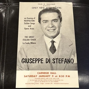 Vintage Playbill Flyer Only New York Recital Giuseppe Di Stefano Carnegie 1974 - Bild 1 von 2