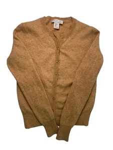 Rachel Zoe Cashmere Cardigan Sz Petite Medium Sweater Office Tan Academia Preppy - Picture 1 of 7