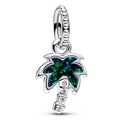 PANDORA Schmuck Charm-Anhänger Silber Schimmernde Grüne Palme 793352C01 - Bild 1 von 2