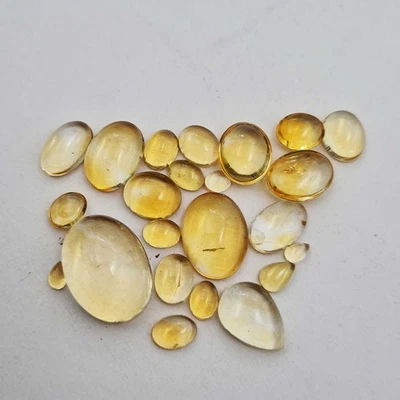 Lote de 23 piedras preciosas sueltas cabujón mezcla citrino natural 3*5-15*20 mm 76 ct Foto 1 de 3