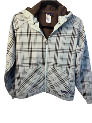 Chaqueta Patagonia con Capucha Para Mujer Med Blanca Connell Cuadros Slopestyle 2.0 Cremallera Completa Foto 1 de 4