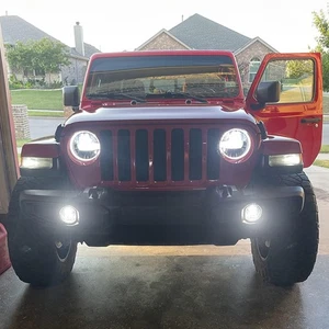 FAROS LED 9" 4"" LUZ ANTINIEBLA HALO DRL COMBO PARA JEEP WRANGLER JL JT 2018-2024 - Imagen 1 de 13