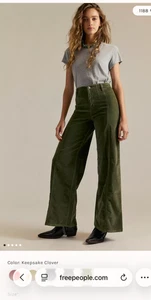 NEU Free People We The Free Libre Cord Wide Leg Jeans Gr. 29 Cord Clover - Bild 1 von 5