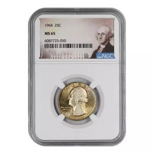 1964 Washington Quarter NGC MS-65 - Picture 1 of 2
