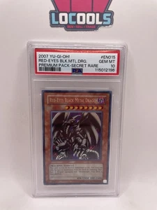 Yu-Gi-Oh! PSA 10 Secreto Raro Ojos Rojos Negro Metal Dragón PP01-EN015 - Imagen 1 de 2