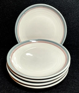Pfaltzgraff Aura Pink 7" Salad & Bread Plate 5 Pc Set Vintage USA - Picture 1 of 4