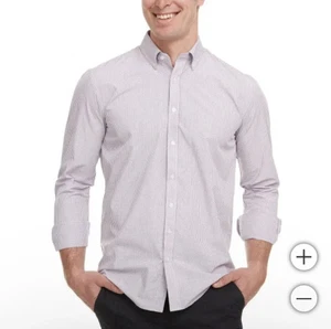 Chaps Regular Fit Button-Down Dress Shirt Red, Men's Size Medium M 15-15.5 34/35 - Picture 1 of 12