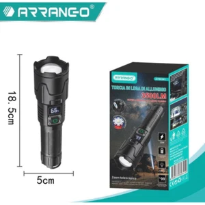 TORCIA LED RICARICABILE ULTRA POTENTE USB TATTICA PORTATILE 3500LM ZOOM 30W - Foto 1 di 5