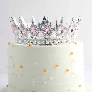 Crystal Large Crown Cake Decoration Crown Cake Topper for Girl Birthday Party - Picture 1 of 19