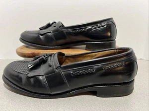 ALLEN EDMONDS Cody Kiltie Tassel Loafers Black Leather Made in USA Men's 9 D - Picture 1 of 16