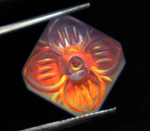 Ópalo de fuego etíope tallado natural de 10,75 quilates certificado AGL piedra preciosa rara suelta - Imagen 1 de 6