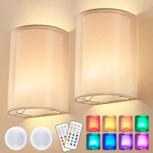 XIEYOR Battery Operated Wall Sconces Set of Two Wall Decor for Bedroom Dimmab... - Picture 1 of 7