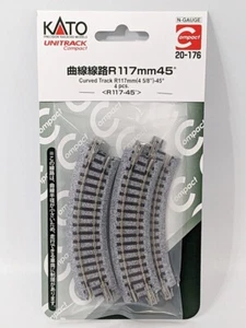 New N gauge Kato Unitrack Compact 20-176 R117-45 Curved Track (4pc) - UK Stock - Picture 1 of 4