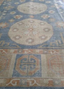 9 X 12 Oriental Area Rug Oushak / Khotan Faded Look Hand Woven Knotted Rare - Picture 1 of 5