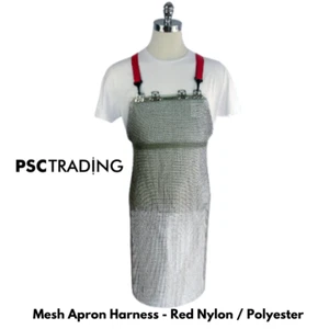 Mesh Apron Harness - Red Nylon / Polyester Butcher / Abattoir Worker - Bild 1 von 5
