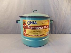 Cinsa blau 16 Quart Emaille Einmachkanne - Bild 1 von 8