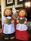 Vintage Large Christmas Carolers Set Of 2 Taiwan 16” Choir 1970s