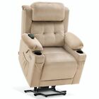 MCombo Small Lay Flat Dual Motor Power Lift Recliner Chair, Fabric 7660